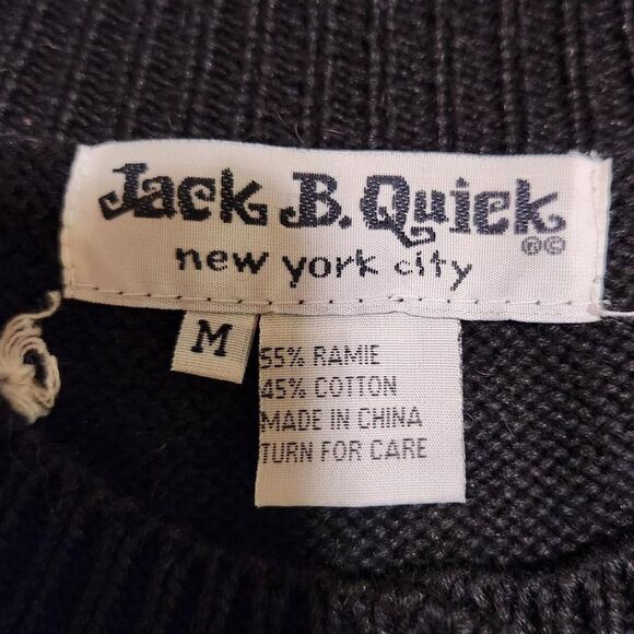 Vintage Y2k Jack B Quick black and red umbrella graphic knit cardigan sweater - Picture 5 of 5